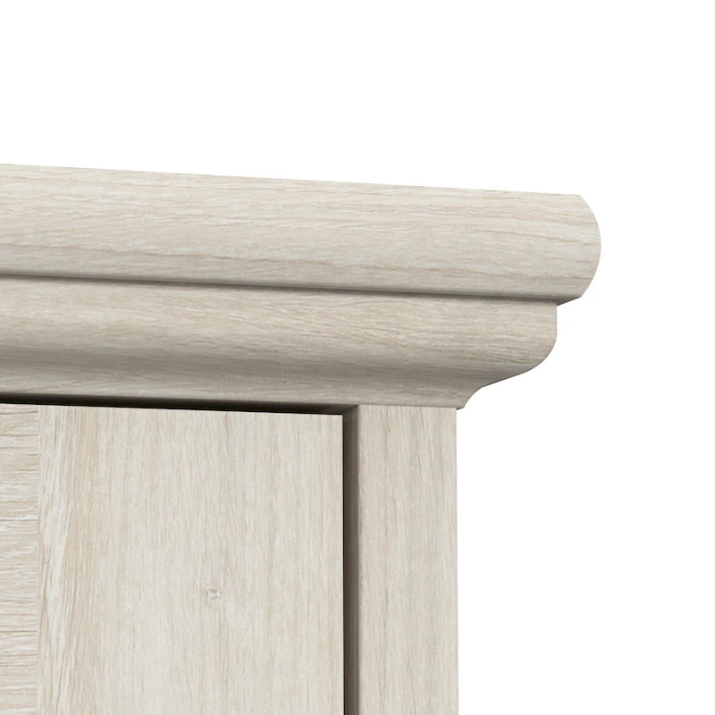 Bureau en L avec huche et armoires de rangement