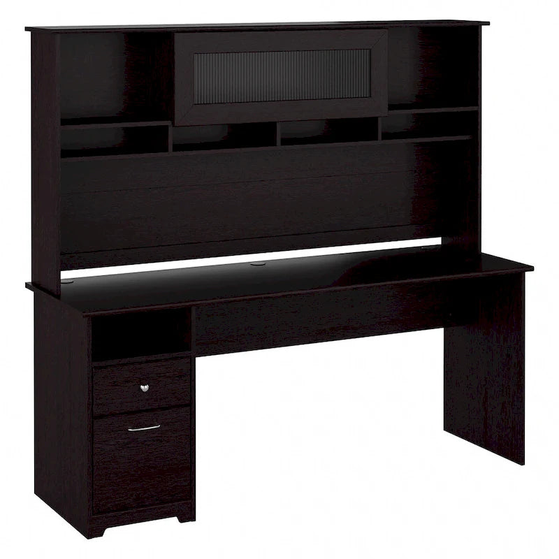 Bureau informatique 72W avec huche et tiroirs par