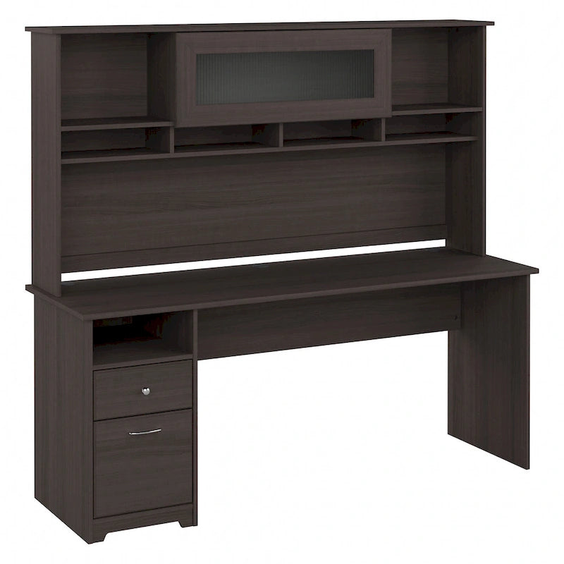 Bureau informatique 72W avec huche et tiroirs par
