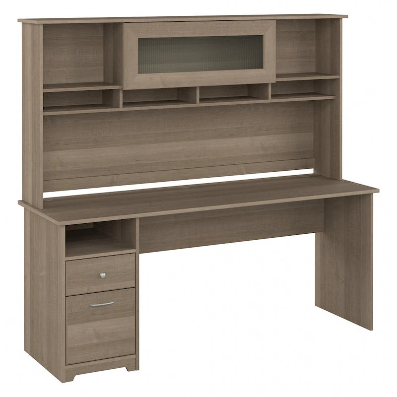 Bureau informatique 72W avec huche et tiroirs par