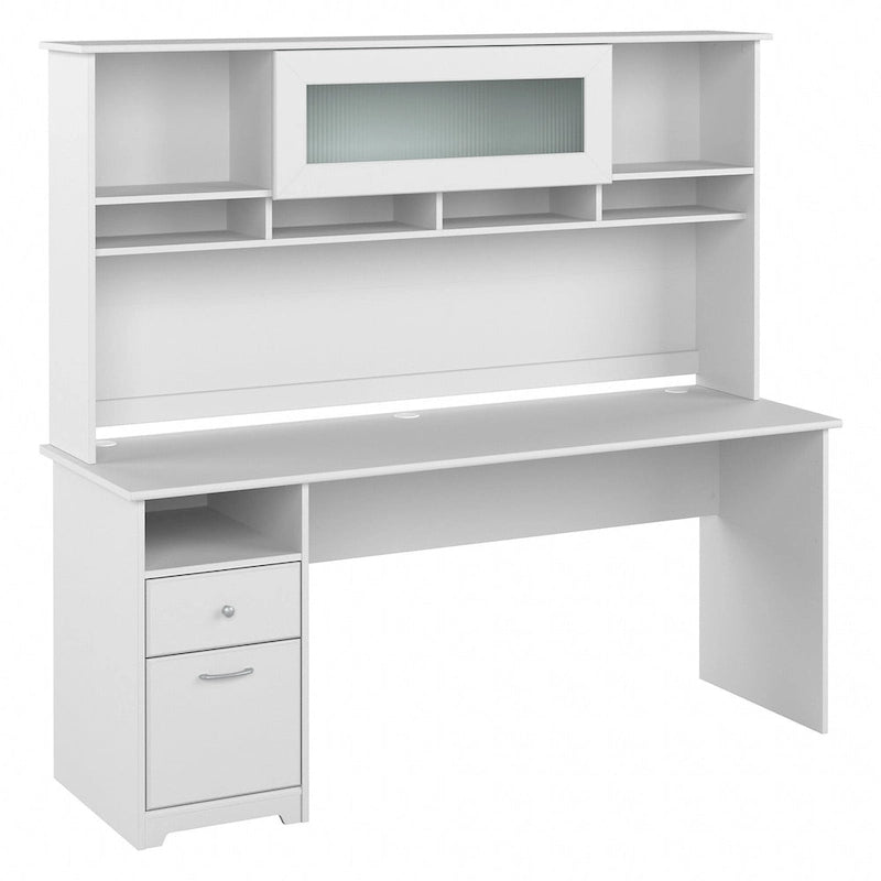 Bureau informatique 72W avec huche et tiroirs par