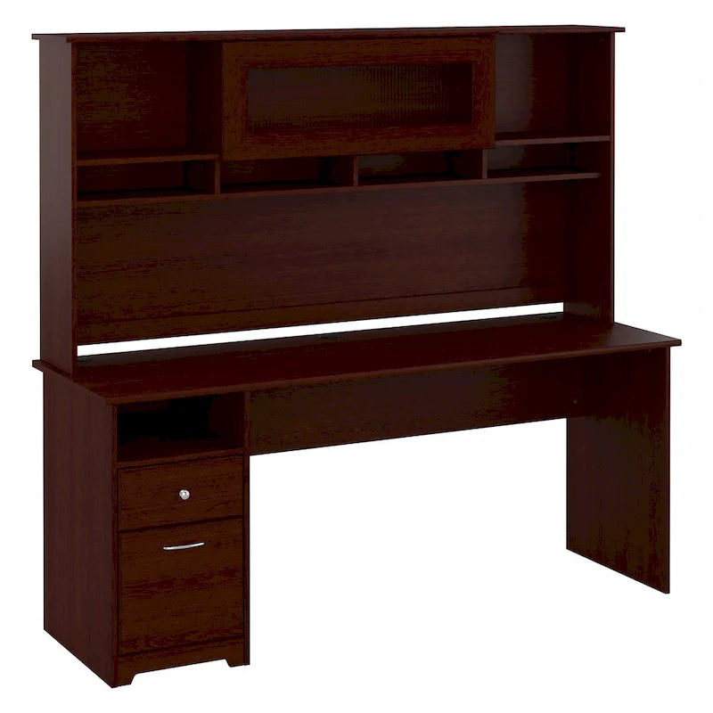 Bureau informatique 72W avec huche et tiroirs par