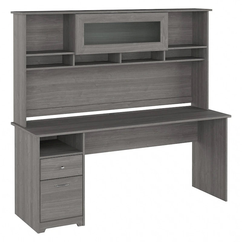 Bureau informatique 72W avec huche et tiroirs par