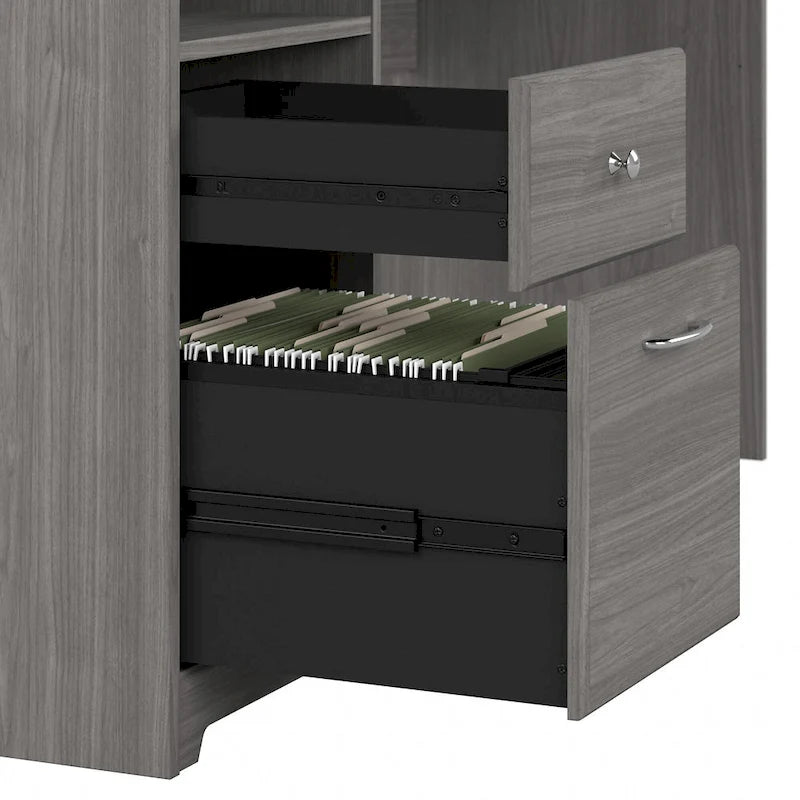 Bureau informatique 72W avec huche et tiroirs par