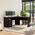 Bureau d'angle en L de 152,4 cm avec huche et tiroirs par
