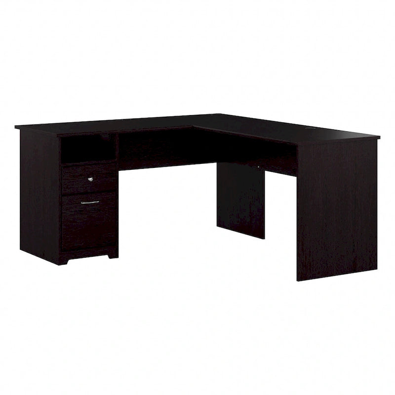 Bureau d'angle en L de 152,4 cm avec huche et tiroirs par