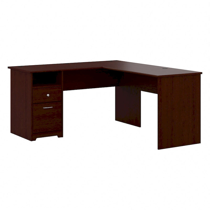 Bureau d'angle en L de 152,4 cm avec huche et tiroirs par