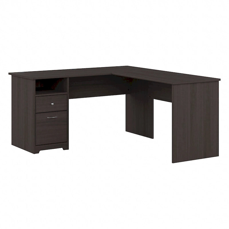 Bureau d'angle en L de 152,4 cm avec huche et tiroirs par