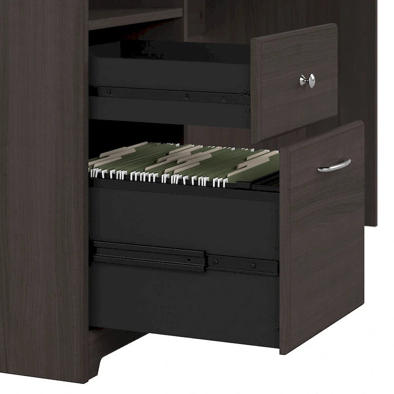 Bureau d'angle en L de 152,4 cm avec huche et tiroirs par