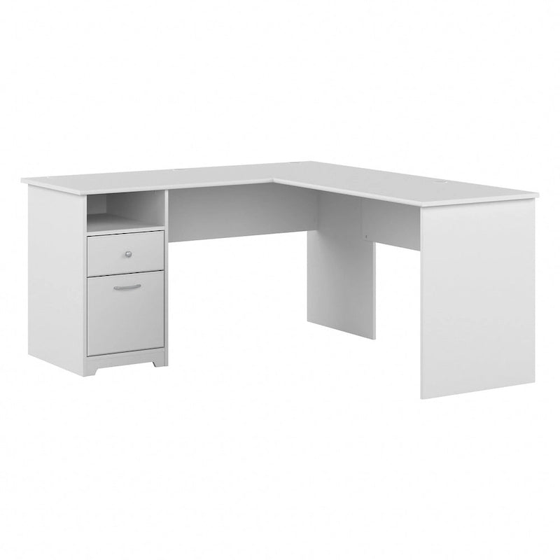 Bureau d'angle en L de 152,4 cm avec huche et tiroirs par