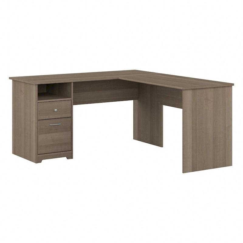 Bureau d'angle en L de 152,4 cm avec huche et tiroirs par