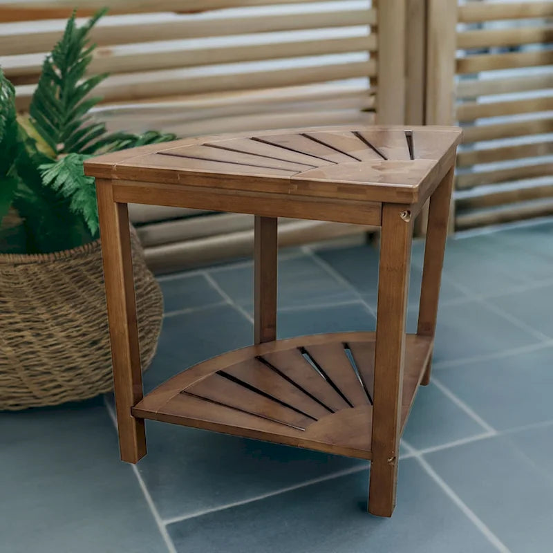 Banc d'angle en bambou massif style spa
