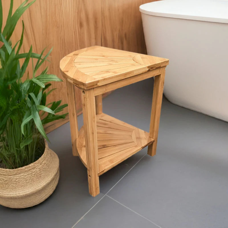 Banc d'angle en bambou massif style spa