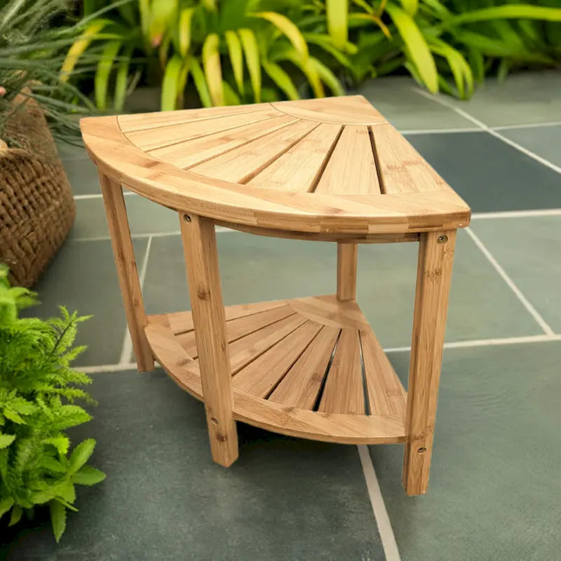Banc d'angle en bambou massif style spa