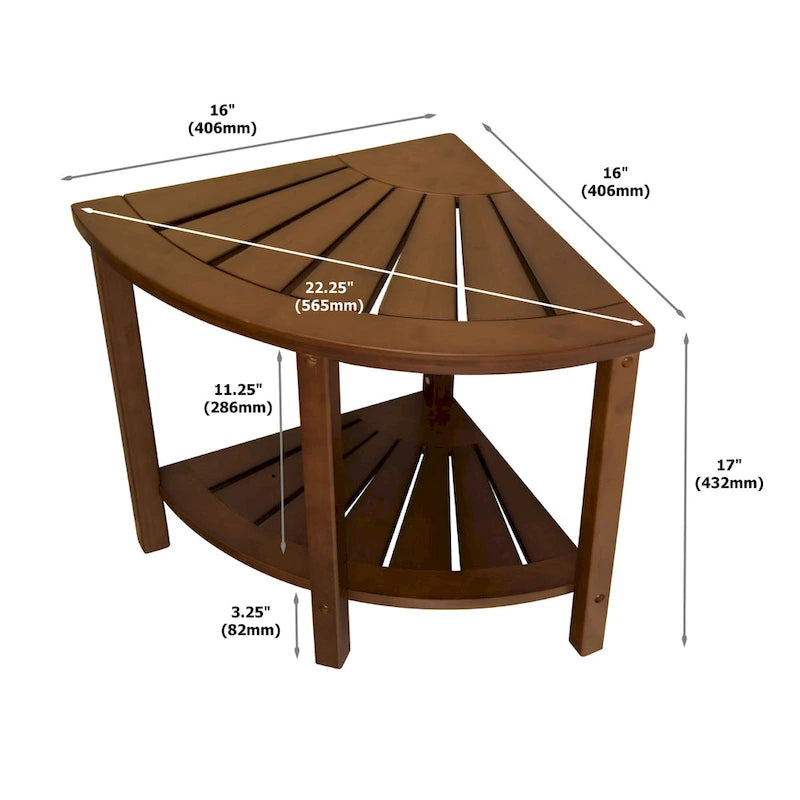 Banc d'angle en bambou massif style spa