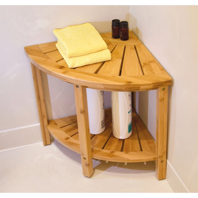 Banc d'angle en bambou massif style spa