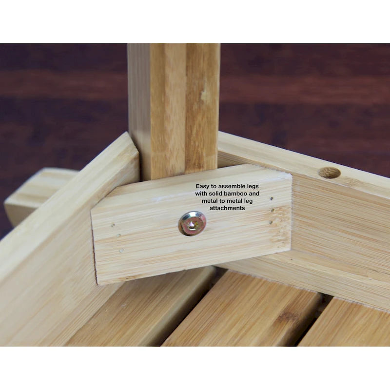 Banc d'angle en bambou massif style spa
