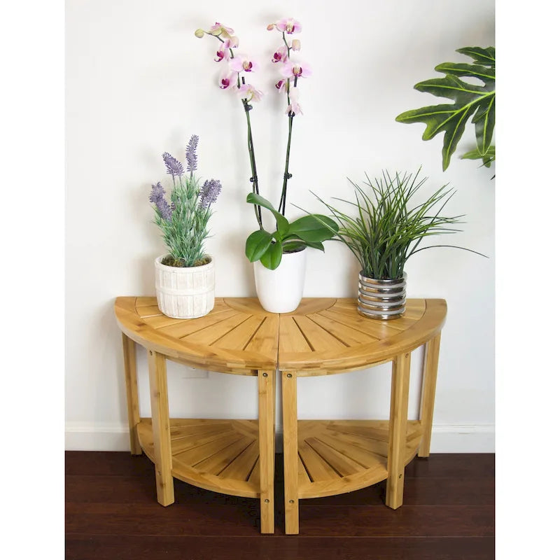 Banc d'angle en bambou massif style spa