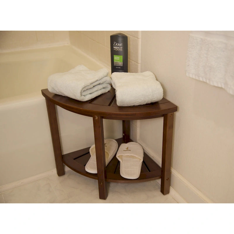 Banc d'angle en bambou massif style spa