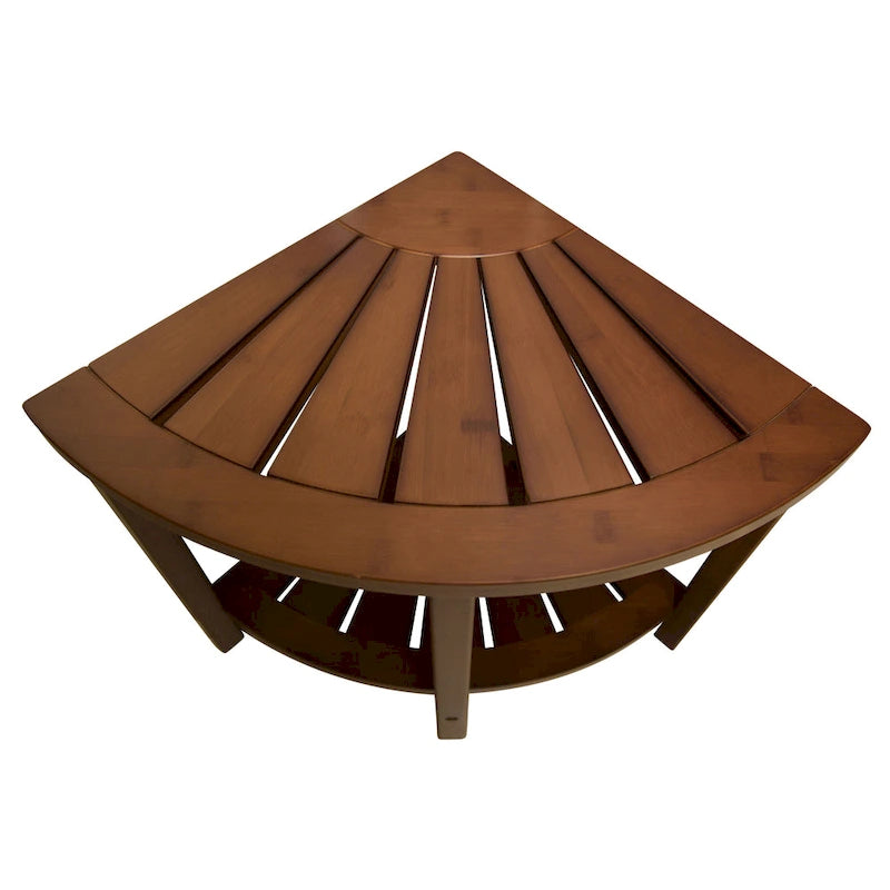 Banc d'angle en bambou massif style spa
