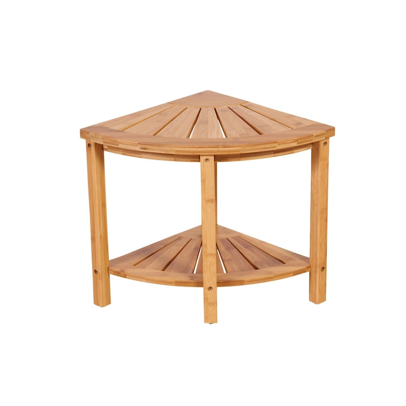 Banc d'angle en bambou massif style spa