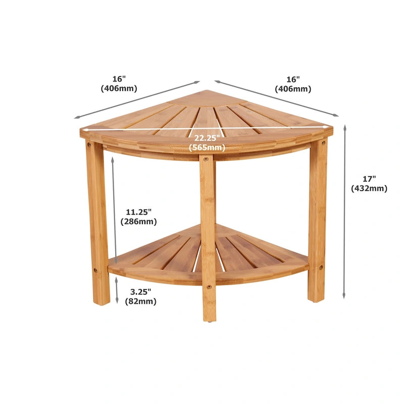 Banc d'angle en bambou massif style spa