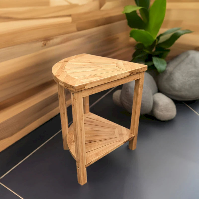 Banc d'angle en bambou massif style spa