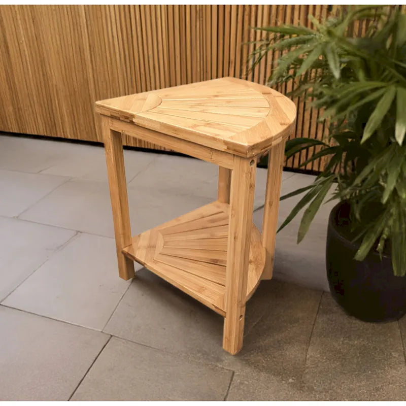 Banc d'angle en bambou massif style spa