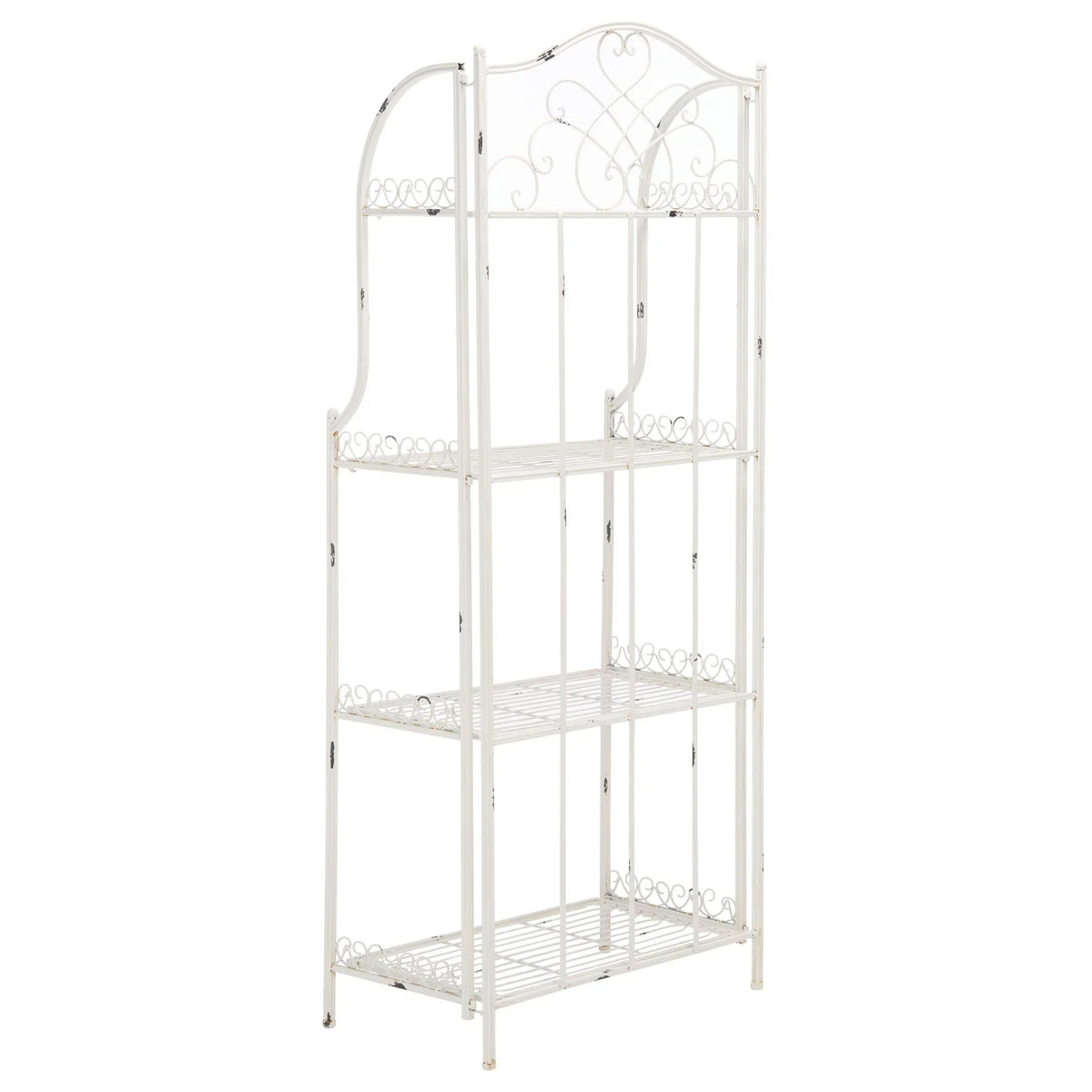 SAFAVIEH Bryn Étagère de boulanger d'extérieur victorienne en fer forgé à 4 niveaux - 63,5 cm l x 38,1 cm P x 160 cm H - 25L x 15P x 63H