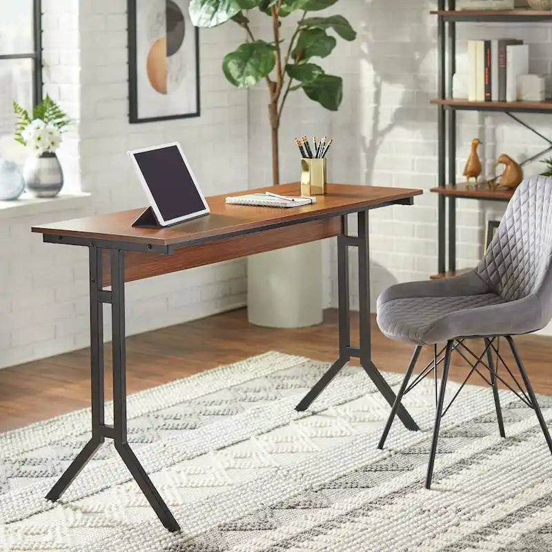 Bureau d'ordinateur moderne de 120 cm avec pieds en métal