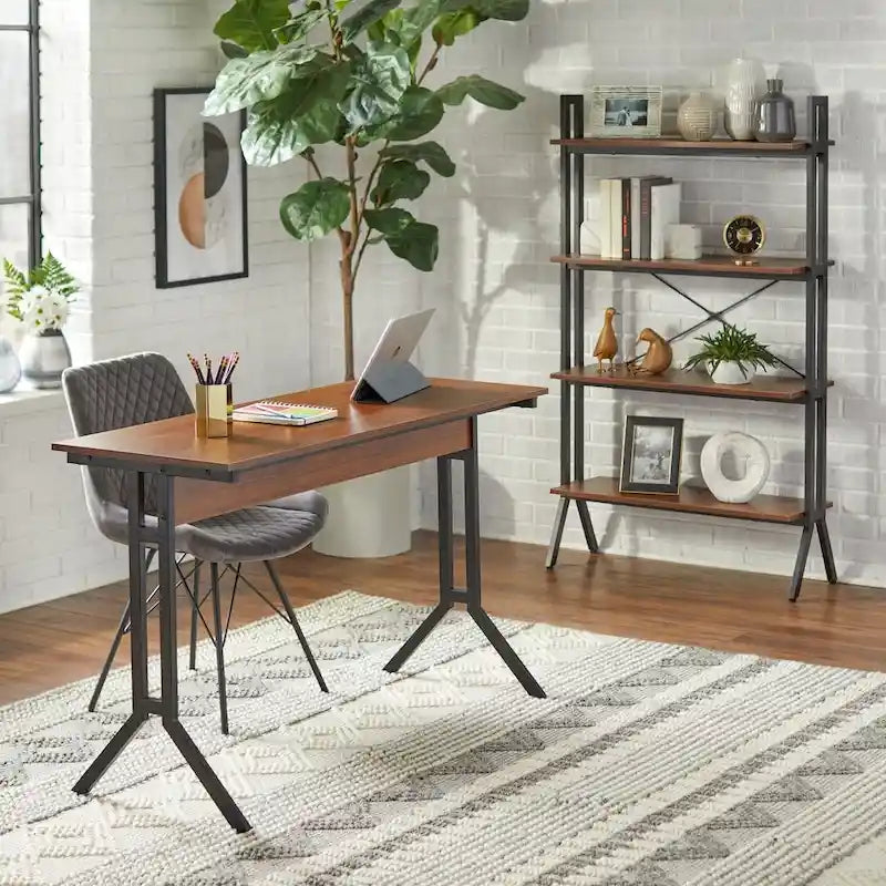 Bureau d'ordinateur moderne de 120 cm avec pieds en métal