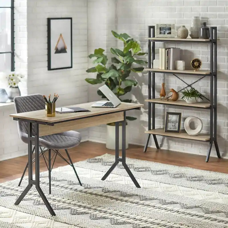 Bureau d'ordinateur moderne de 120 cm avec pieds en métal