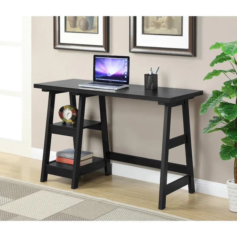  Designs2Go Trestle Desk with Shelves