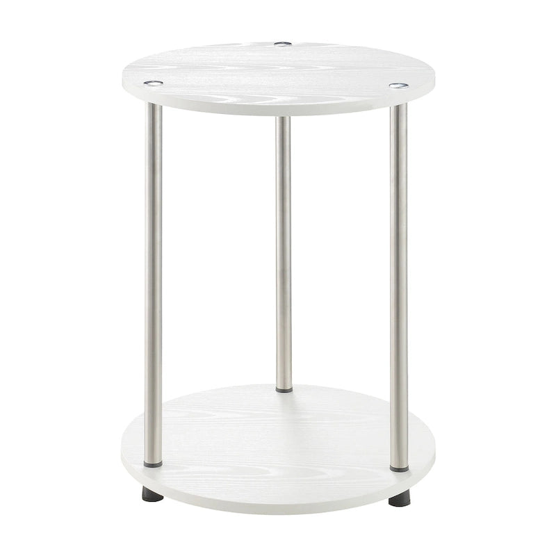 Table d'appoint ronde à 2 niveaux sans outils
