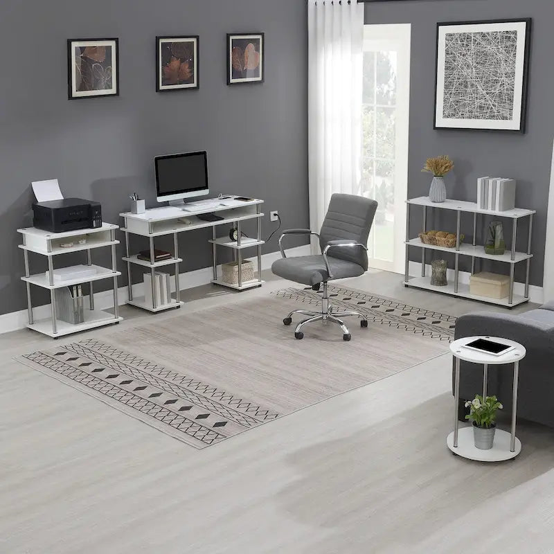 Table d'appoint ronde à 2 niveaux sans outils