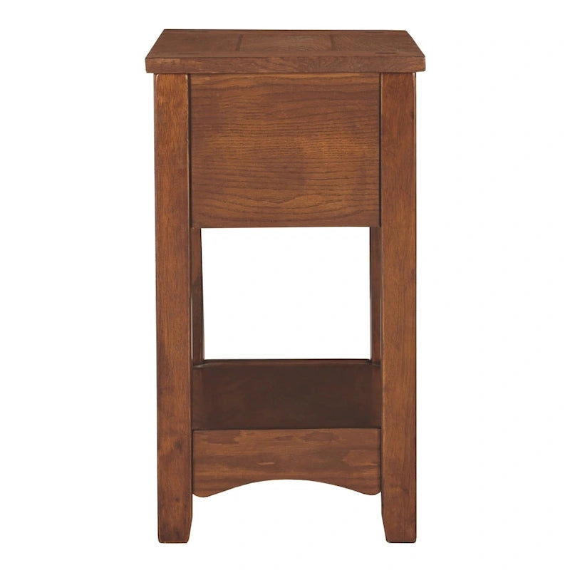 Table d'appoint de bout de canapé en bois finition brune - 13 L x 22,13 P x 23,13 H
