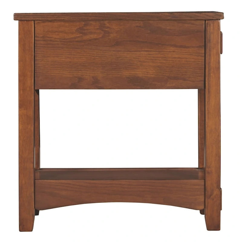 Table d'appoint de bout de canapé en bois finition brune - 13 L x 22,13 P x 23,13 H