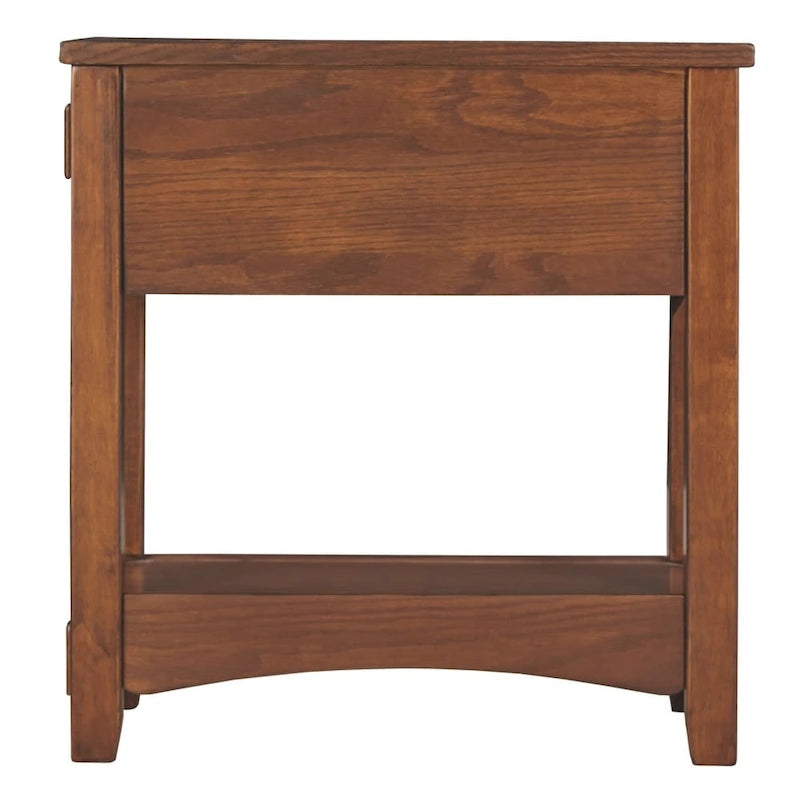 Table d'appoint de bout de canapé en bois finition brune - 13 L x 22,13 P x 23,13 H
