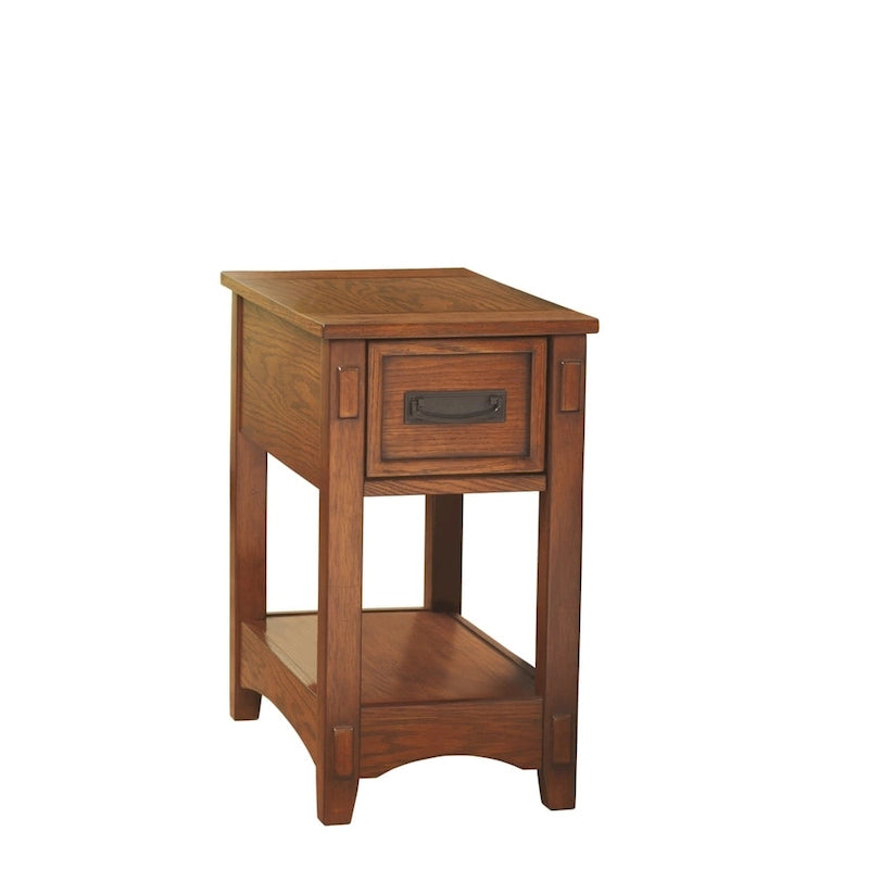 Table d'appoint de bout de canapé en bois finition brune - 13 L x 22,13 P x 23,13 H
