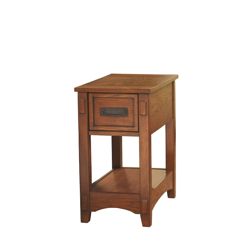 Table d'appoint de bout de canapé en bois finition brune - 13 L x 22,13 P x 23,13 H
