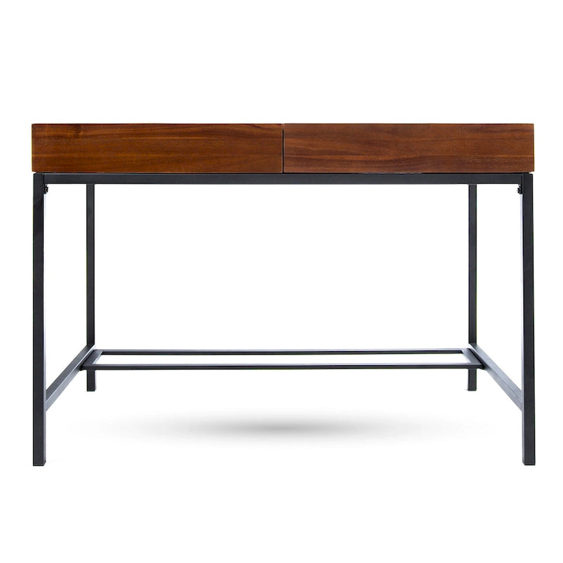 Bureau de rangement industriel en bois d'acacia