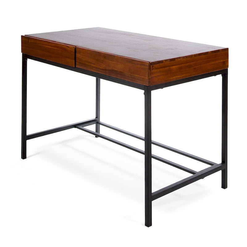 Bureau de rangement industriel en bois d'acacia