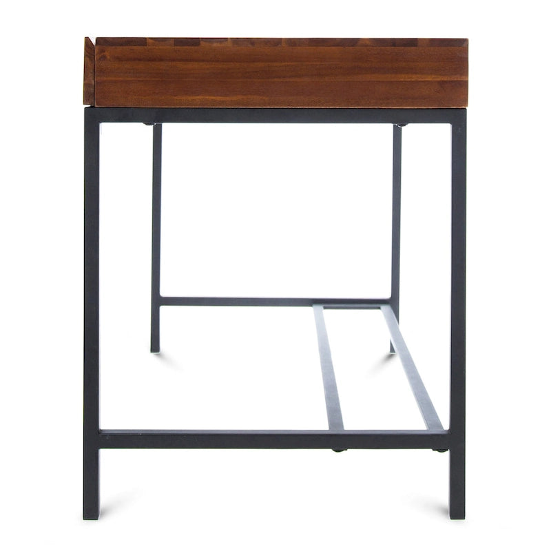 Bureau de rangement industriel en bois d'acacia