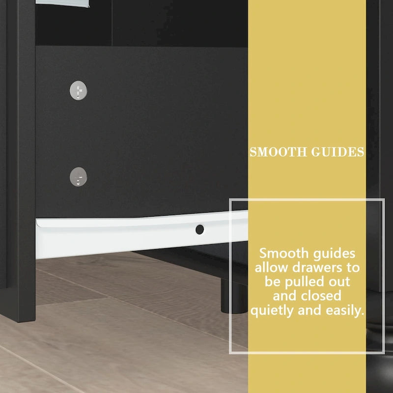 Commode en bois 63 W, organisateur de rangement de chambre à coucher, 9 tiroirs de placard