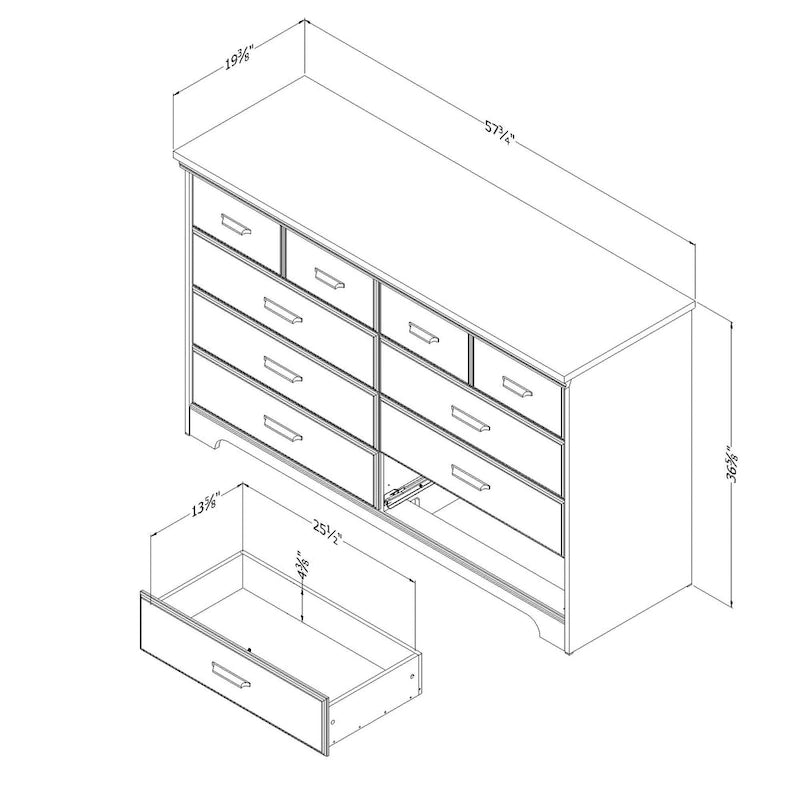 Commode double 8 tiroirs