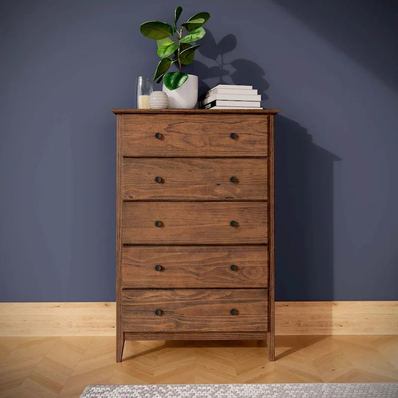 Commode à 5 tiroirs en bois massif