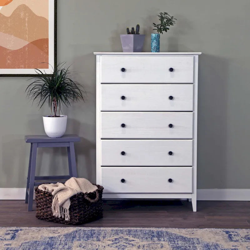 Commode à 5 tiroirs en bois massif