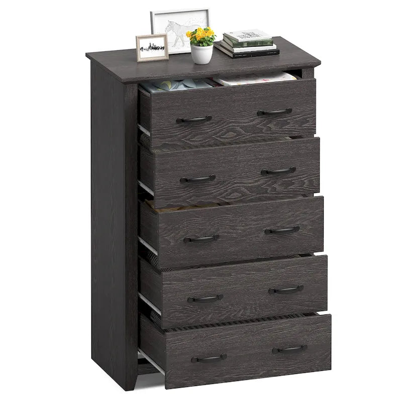 Commode de rangement à 5 tiroirs Armoire haute Organisateur Chambre Couloir