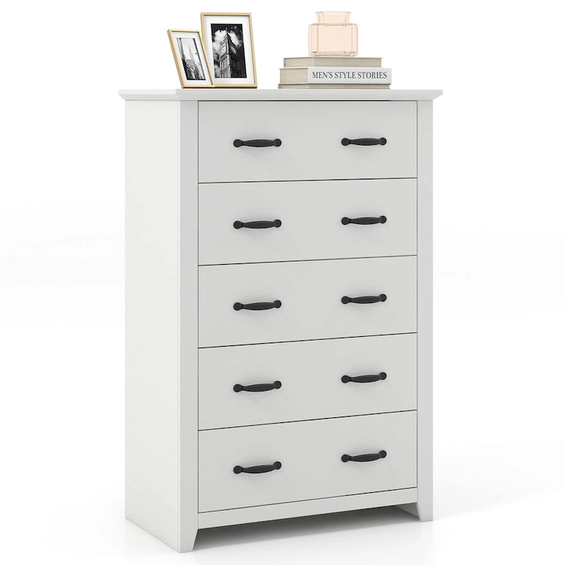Commode de rangement à 5 tiroirs Armoire haute Organisateur Chambre Couloir