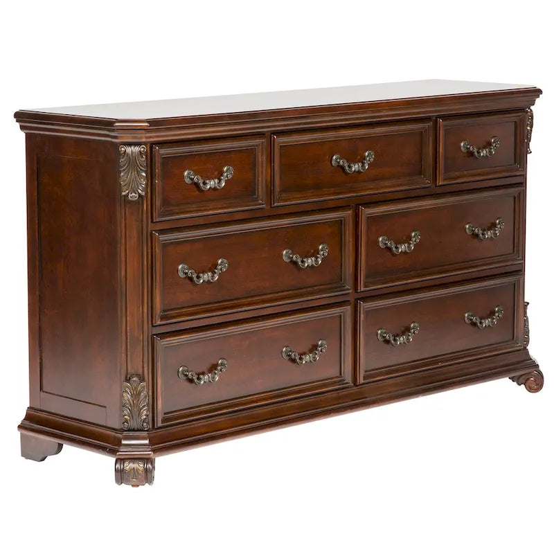 Commode et miroir Cognac